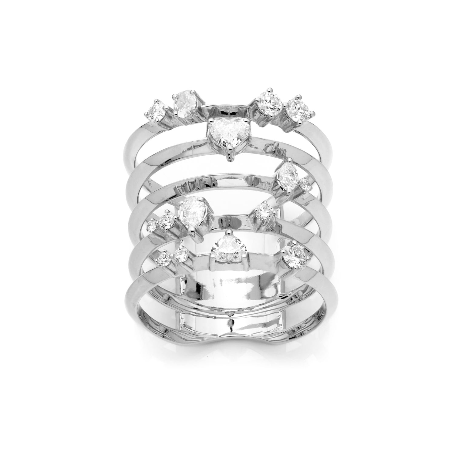 Knife edge multi-row ring