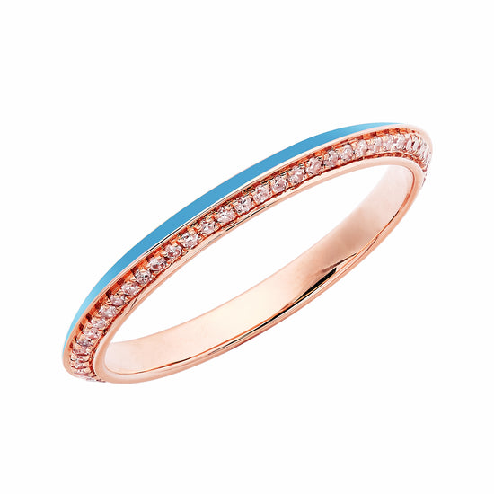 Diamond & Turquoise Enamel Eternity Band