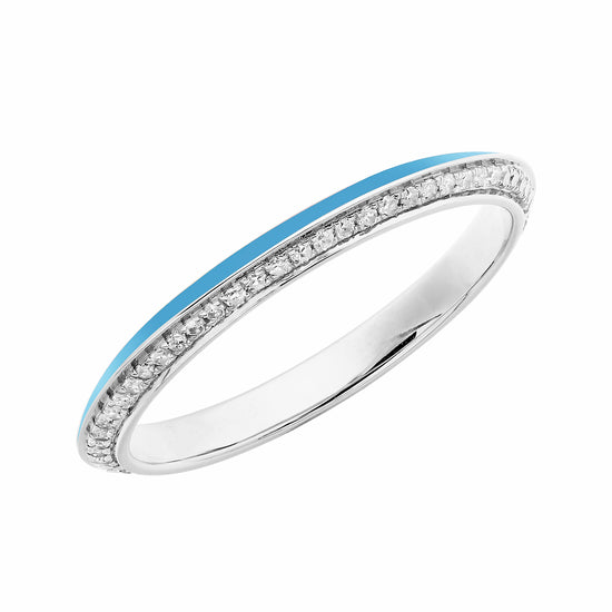 Diamond & Turquoise Enamel Eternity Band