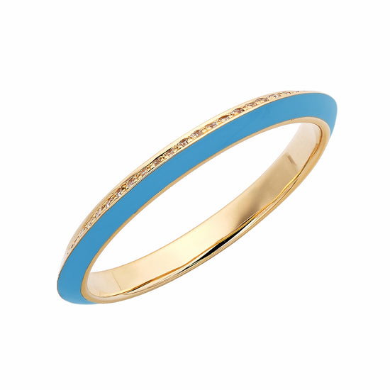 Diamond & Turquoise Enamel Eternity Band