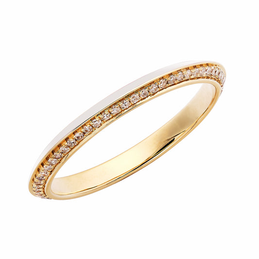 Diamond & White Enamel Eternity Band