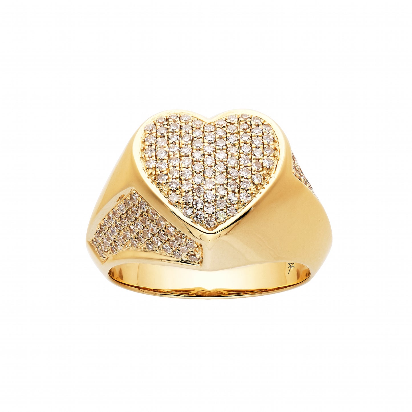 Heart Diamond Signet Ring