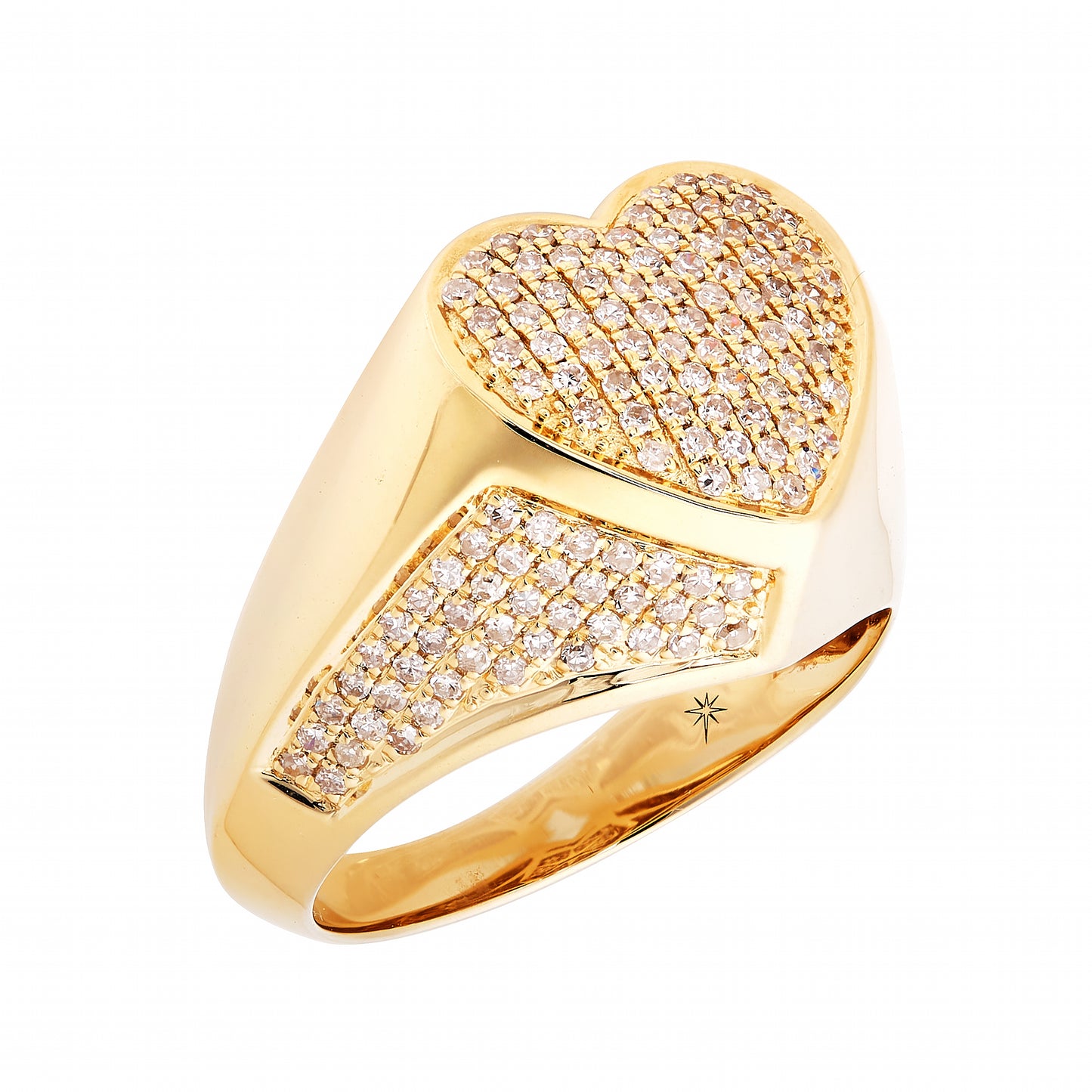 Heart Diamond Signet Ring